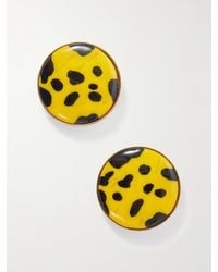 Dries Van Noten - Tone Enamel And Brass Earrings - Lyst