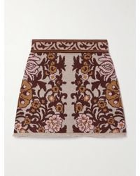Cara Cara - Lindy Frayed Wool And Cotton-Blend Jacquard-Knit Mini Skirt - Lyst