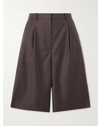 Loulou de Saison - Adler Pleated Wool-Twill Shorts - Lyst