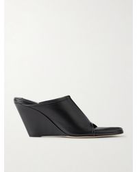 Christen - 75 Stretch Leather Wedge Mules - Lyst