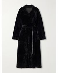 Arma - Rien Belted Reversible Shearling And Leather Coat - Lyst
