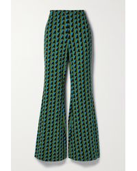 Diane von Furstenberg Brooklyn Schlaghose Aus Bedrucktem Stretch-jersey - Grün