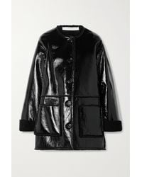 See By Chloé Glossed-leather And Shearling Jacket - Black