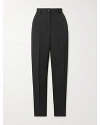 Dolce & Gabbana - Pantalon Droit En Gabardine De Laine Mélangée À Plis - Lyst