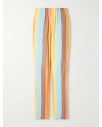 Marrakshi Life - The Palazzo Striped Cotton-Blend Straight-Leg Pants - Lyst