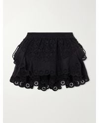 Isabel Marant - Neis Embroidered Cotton And Silk-Blend Shorts - Lyst