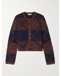 JW Anderson - Cardigan Aus Jacquard-Strick Aus Einer Leinenmischung - Lyst