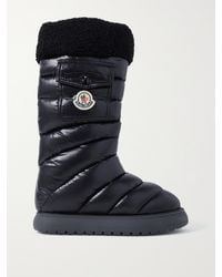 Moncler - Gaia Fleece-Trimmed Quilted Shell Boots - Lyst