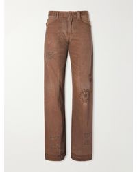 Kartik Research - Embellished Paneled Upcycled Mid-Rise Straight-Leg Jeans - Lyst