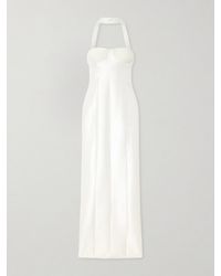 Danielle Frankel - Lette Tulle-Trimmed Wool And Silk-Blend Twill Gown - Lyst