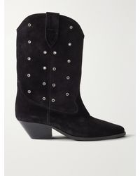 Isabel Marant - Duerto Eyelet-Embellished Suede Ankle Boots - Lyst