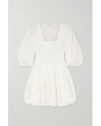 Jonathan Simkhai Brynn Gathered Broderie Anglaise Cotton Mini Dress - White