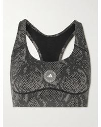 adidas By Stella McCartney - Power Impact Sport-Bh Aus Recyceltem Stretch-Material Mit Schlangenprint - Lyst
