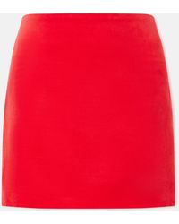 Blazé Milano - Coci Cotton And Linen-Velvet Mini Skirt - Lyst