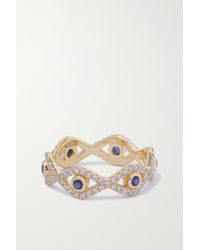 Sydney Evan Evil Eye 14-karat Gold, Diamond And Sapphire Ring - Metallic