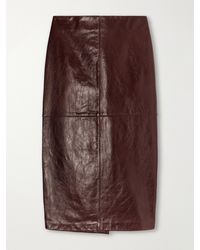 Sportmax - Lappole Paneled Glossed-Leather Midi Skirt - Lyst