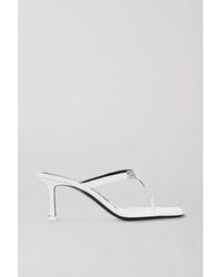 Alexander Wang Ivy Mules Aus Leder Mit Kristallen - Weiß