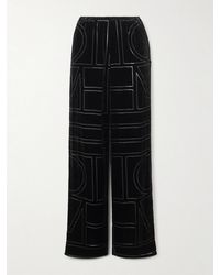 TOTEME - Devoré-Velvet Wide-Leg Pants - Lyst