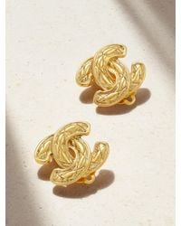 CHANEL - Plated Clip Earrings - Lyst
