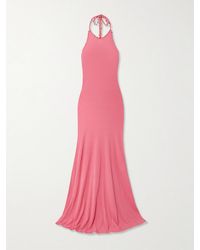 Christopher Esber - Embellished Cotton-Blend Bouclé Halterneck Maxi Dress - Lyst
