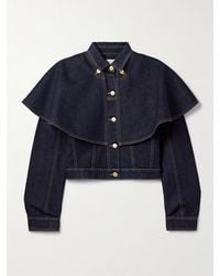 Ulla Johnson - The Anais Convertible Cape-Effect Denim Jacket - Lyst
