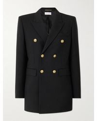Saint Laurent - Double-Breasted Wool-Gabardine Blazer - Lyst