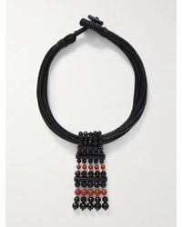 Le Sundial - The Sculptural Waxed-Cotton, Onyx And Jasper Necklace - Lyst