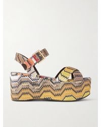 Missoni - Julia Striped Woven Lurex Platform Sandals - Lyst
