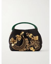 Dries Van Noten - Bead-Embellished Embroidered Cotton-Twill Tote - Lyst