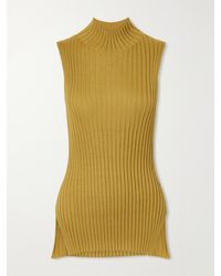 KHAITE - Karla Ribbed Wool And Silk-Blend Tank - Lyst