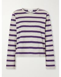 Still Here - Striped Cotton-Jersey T-Shirt - Lyst