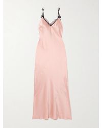 Agent Provocateur - Sammi Leavers Lace-Trimmed Stretch-Silk Satin Chemise - Lyst