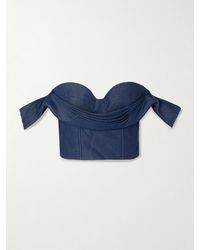 ANDRES OTALORA - De Azahar Off-The-Shoulder Draped Tencel Bustier Top - Lyst