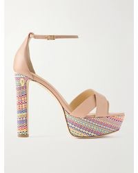 Jennifer Chamandi - Leonardo 130 Leather Platform Slingback Sandals - Lyst
