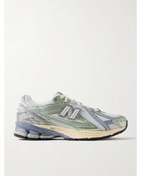 New Balance - 1906R Metallic Leather-Trimmed Mesh And Suede Sneakers - Lyst
