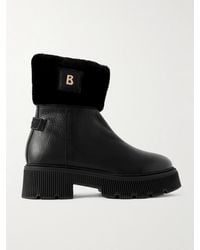 Bogner - Turin 6 Ankle Boots Aus Strukturiertem Leder Mit Shearling-Besatz - Lyst
