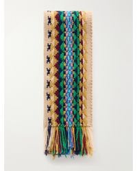 Dries Van Noten - Fringed Intrasia-Knit Wool Scarf - Lyst