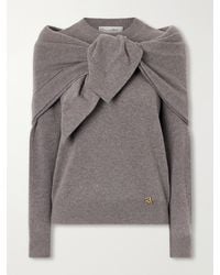 Oscar de la Renta - Scarf-Detailed Cashmere Sweater - Lyst
