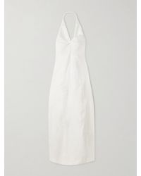 SIR. - Alessandra Neckholder-Midikleid Aus Leinen Mit Stickereien Und Twist-Detail - Lyst
