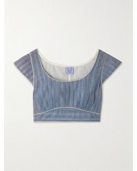 Thierry Colson - Delphi Chanderi Cropped Striped Cotton And Silk-Blend Top - Lyst