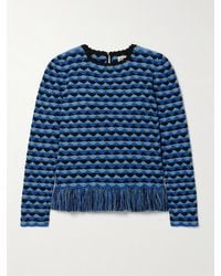 Escvdo - Profundo Oberteil Aus Gehäkelter Baumwolle Mit Fransen - Lyst