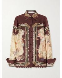 Zimmermann - Valiant Printed Silk-Twill Shirt - Lyst