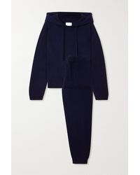 Allude Wool And Cashmere-blend Hoodie And Track Trousers Set - Blue