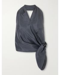St. Agni - Silk Wrap Halterneck Top - Lyst