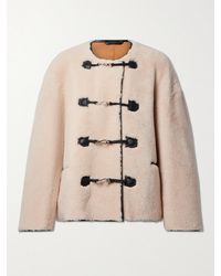 TOTEME - Leather-Trimmed Shearling Jacket - Lyst