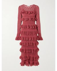 Zimmermann - Wanderlust Ruffled Open-Knit Maxi Dress - Lyst
