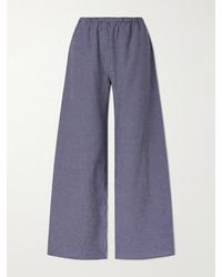 La Ligne - Freya Checked Cotton-Blend Wide-Leg Pants - Lyst