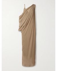 KHAITE - Taj Layered Draped One-Shoulder Silk-Chiffon Maxi Dress - Lyst
