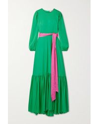 Diane von Furstenberg Amabel Maxikleid Aus Crêpe Aus Einer Seidenmischung Mit Bindegürtel - Grün