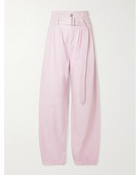 Agolde - Maria Mcmanus Corset Belted Pintucked High-Rise Wide-Leg Organic Jeans - Lyst